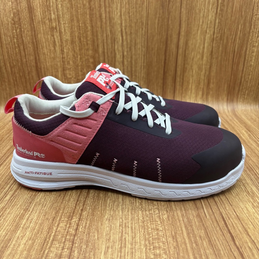Timberland PRO Work Shoes Women 7.5 Burgundy Composite Toe A5UBB Sneakers